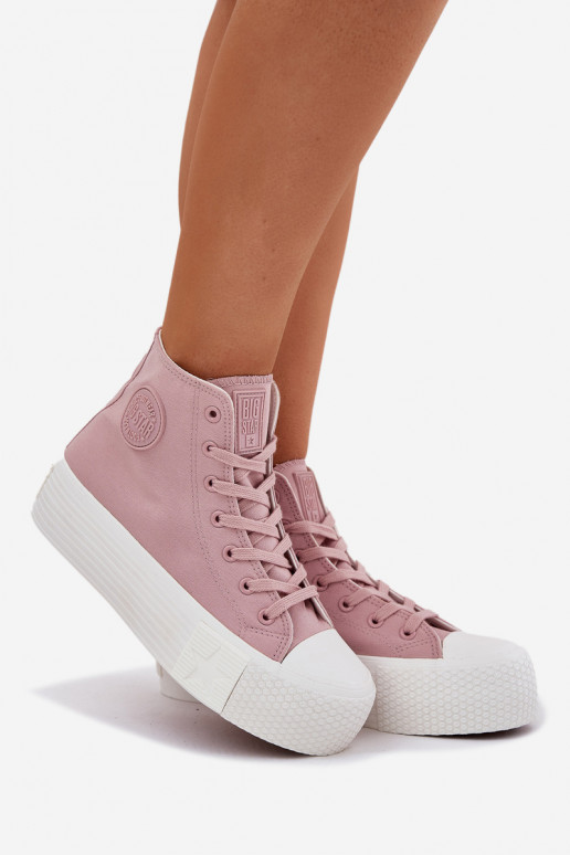 Chaussures de loisirs avec une plateforme Big Star RR274739 couleur rose