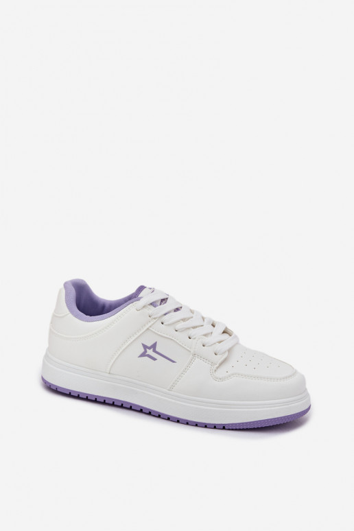 Chaussures modèle baskets Féminin Big Star RR274A245 HI-POLY SYSTEM Blanc-Couleur violette