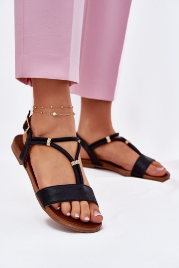 Dames Platte sandalen Met Strepen S.Barski KV51-120 zInart 2