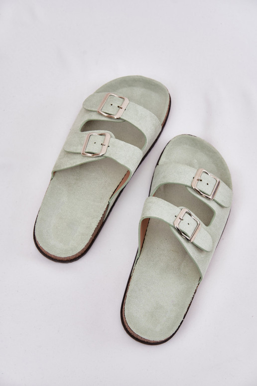 Pantoufles pour femmes avec boucles couleur menthe Oliena