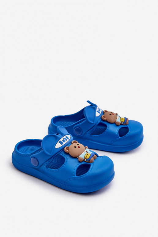 Slippers Kinderen LichtgeInicht pantoffels met ornamenten blauIn Opleja