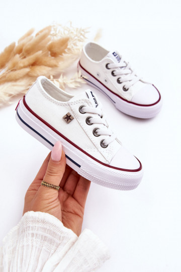 Klassieke vrijetijdsschoenen voor kinderen Big Star DD374160 witte kleur 2
