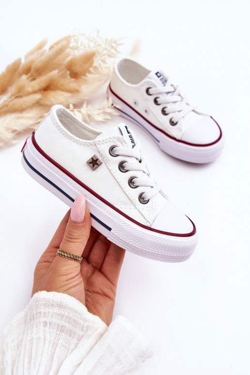 Klassieke vrijetijdsschoenen voor kinderen Big Star DD374160 witte kleur Klassieke vrijetijdsschoenen voor kinderen Big Star DD374160 witte kleur