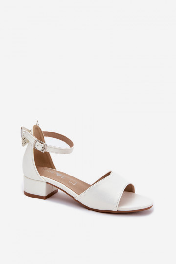 Goldfarbene Kinder flache Sandalen mit Glitzer, „Ainare"