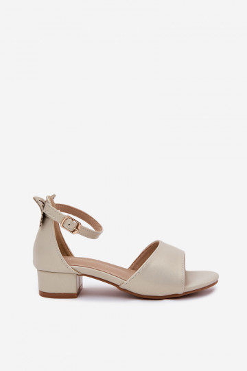 Witte kinder platte glanzende sandalen, „Nelly" 2