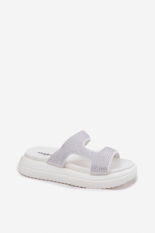 Versierd Damespantoffels met platform Initte kleur Jestella Versierd Damespantoffels met platform Initte kleur Jestella