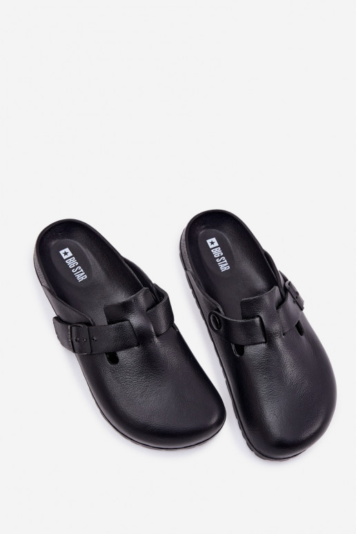 Pantoufles légères Chaussons Sabots Mâle avec boucles Big Star RR174A022 couleur noire Pantoufles légères Chaussons Sabots Mâle avec boucles Big Star RR174A022 couleur noire