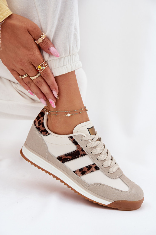 Niedrig Sneakers Stilvollllschuhe Feminin mit Leopardenfellmuster Beige Rulaana Niedrig Sneakers Stilvollllschuhe Feminin mit Leopardenfellmuster Beige Rulaana