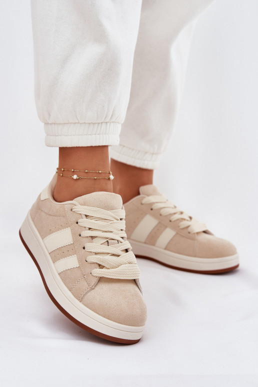 Sneakers Stilvollllschuhe Feminin Z aus Öko-INildlederu Beige Arlenina