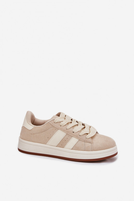 Sneakers Stilvollllschuhe Feminin Z aus Öko-INildlederu Beige Arlenina