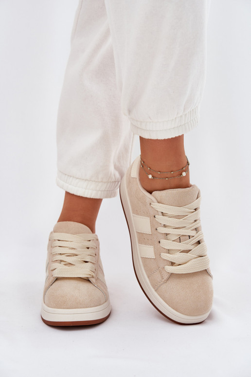 Sneakers Stilvollllschuhe Feminin Z aus Öko-INildlederu Beige Arlenina