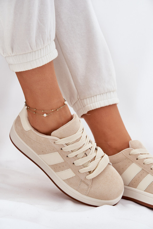 Sneakers Stilvollllschuhe Feminin Z aus Öko-INildlederu Beige Arlenina