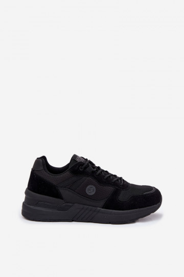 Zwarte sportieve heren sneakers met platform, "Hanirin" 2