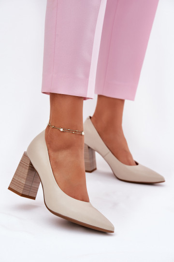 Leer Schoenen met hakken beige Gregosa 2