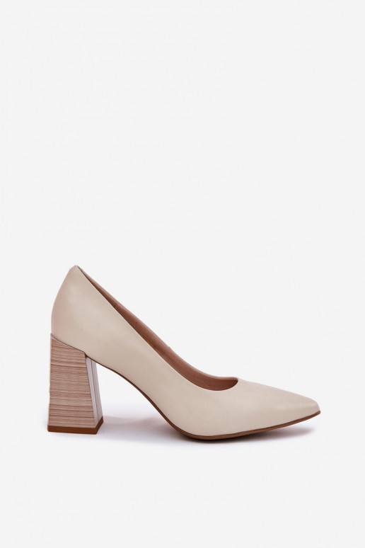Peau Chaussures avec des talons beige Gregosa