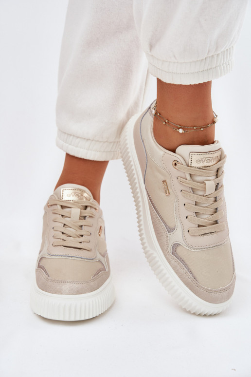 Haut Sneakers Stilvollllschuhe Feminin mit einer Plattform Beige Velarria