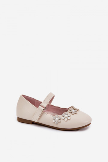 ballerinas voor kinderen Z met bloemmotievenuszkami beige Landgia