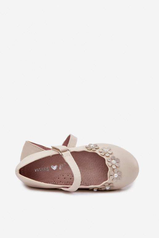 ballerines pour enfants Z avec des motifs florauxuszkami beige Landgia