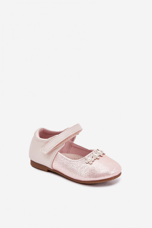 Ballerinas Kindisch mit Klebeverschlüssen Z mit floralen Motivenuszkami pinke Farbe Nikione Ballerinas Kindisch mit Klebeverschlüssen Z mit floralen Motivenuszkami pinke Farbe Nikione