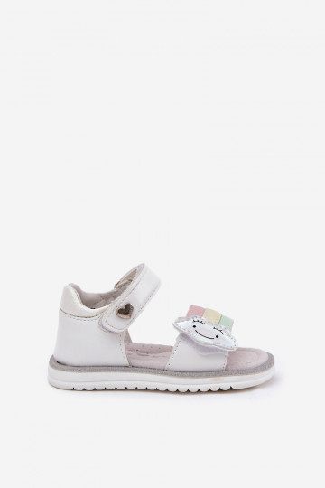 Weiße Kinder Schuhe mit Klettverschluss, „Orailla" 2