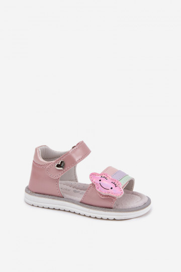 Kindersandalen met zelfklevende bevestigingsmiddelen roze Orailla