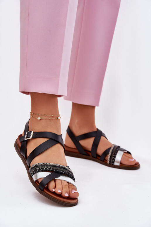 Dames platte sandalen Met Strepen Sergio Leone SK087H zInart Dames platte sandalen Met Strepen Sergio Leone SK087H zInart