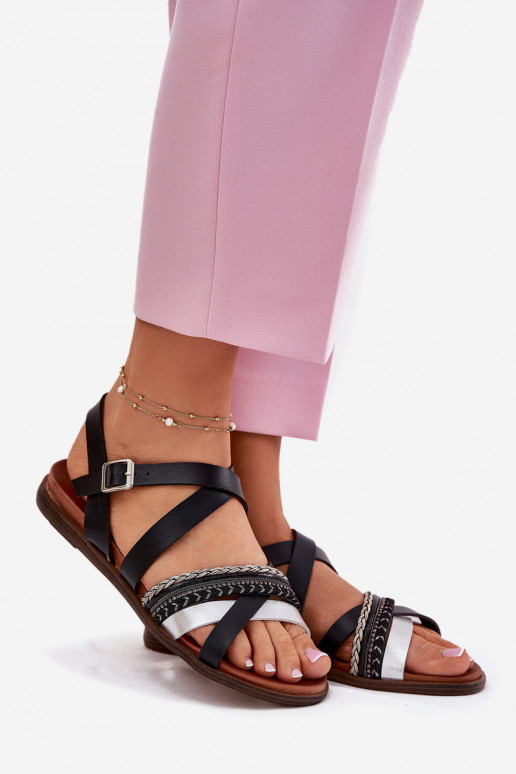 Dames platte sandalen Met Strepen Sergio Leone SK087H zInart Dames platte sandalen Met Strepen Sergio Leone SK087H zInart