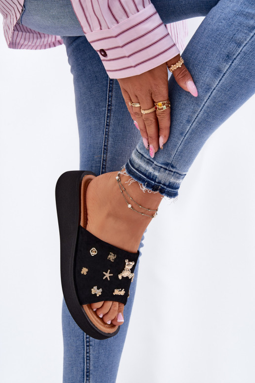 Dames suède pantoffels Z Przypinkami Vinceza 66741 zInart Dames suède pantoffels Z Przypinkami Vinceza 66741 zInart