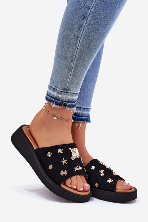 Dames suède pantoffels Z Przypinkami Vinceza 66741 zInart Dames suède pantoffels Z Przypinkami Vinceza 66741 zInart