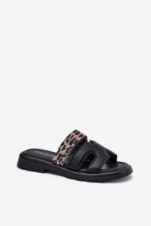 Leren pantoffels Dames Z met lijmbevestigingem met luipaardbontpatronen Vinceza 66769 zInart Leren pantoffels Dames Z met lijmbevestigingem met luipaardbontpatronen Vinceza 66769 zInart