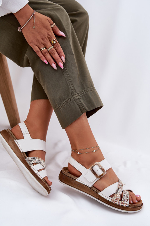 Sandales pour femmes avec boucles Inblu GS000056 couleur blanche