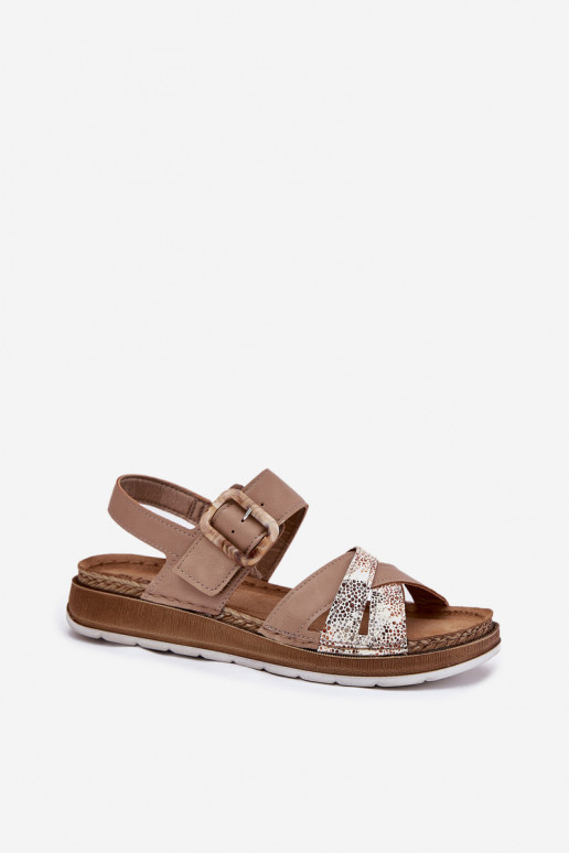 Sandales pour femmes avec boucles Inblu GS000056 beige