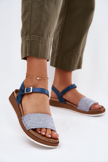 Sandales pour femmes Avec tresse À Après Inblu GS000050 couleur bleue