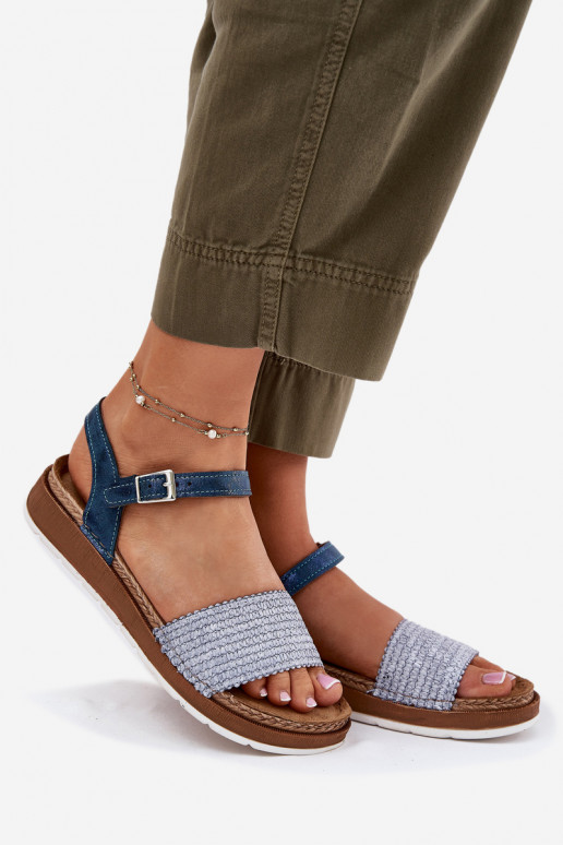 Sandales pour femmes Avec tresse À Après Inblu GS000050 couleur bleue