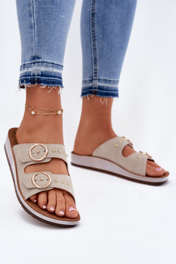 Pantoufles confortables pour femmes Inblu CP000054 beige