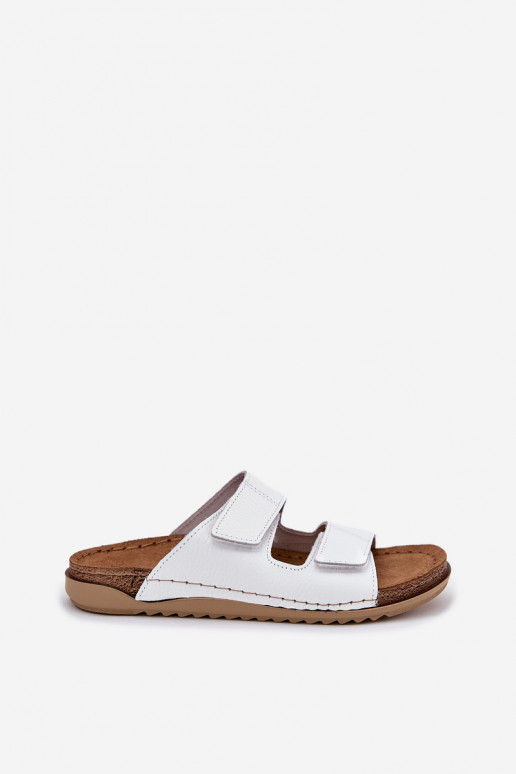 Pantoufles en cuir Féminin Inblu AA0005GU couleur blanche