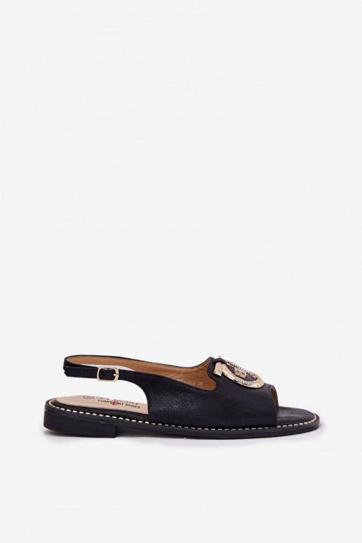 Elegante stijl sandalen met ornamenten met brede hakken S.Barski KV51-003 zInart Elegante stijl sandalen met ornamenten met brede hakken S.Barski KV51-003 zInart