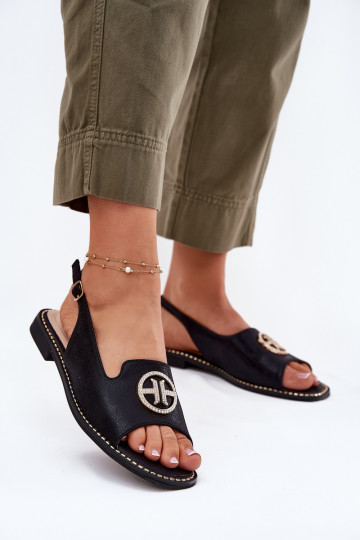 Dames sandalen met brede hakken met ornamenten S.Barski KV51-002 zInart 2