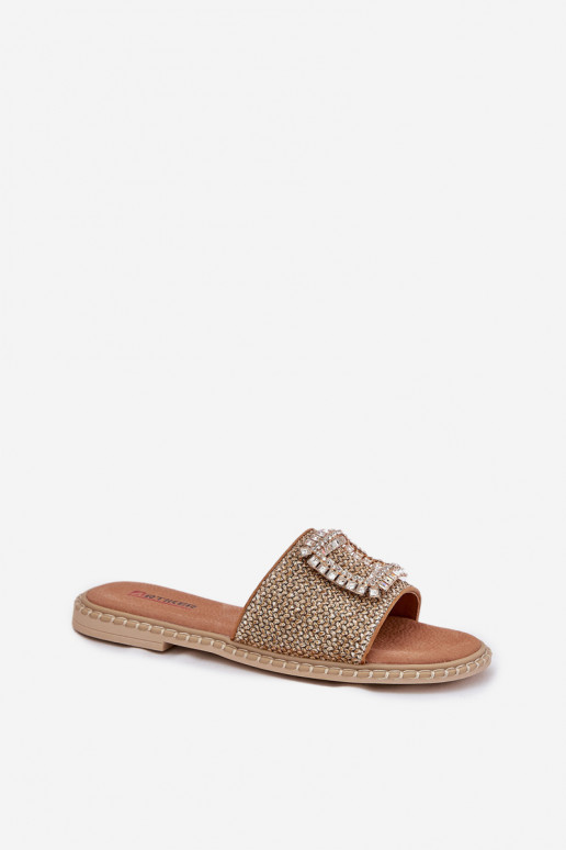 Slippers Dames plat Met Vlecht En Decoratie Artiker 56C1337 beige