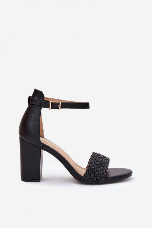 Damen-Sandalen mit hohen Absätzen Mit geflochtenem Riemen schZuarze Farbe Asdine Damen-Sandalen mit hohen Absätzen Mit geflochtenem Riemen schZuarze Farbe Asdine
