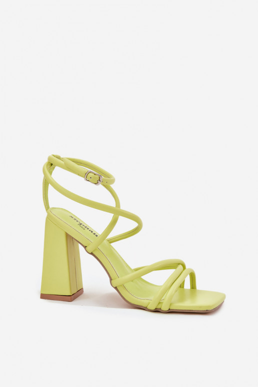 Damen-Sandalen mit hohen Absätzen mit Streifen Kalkstein Ciarilora