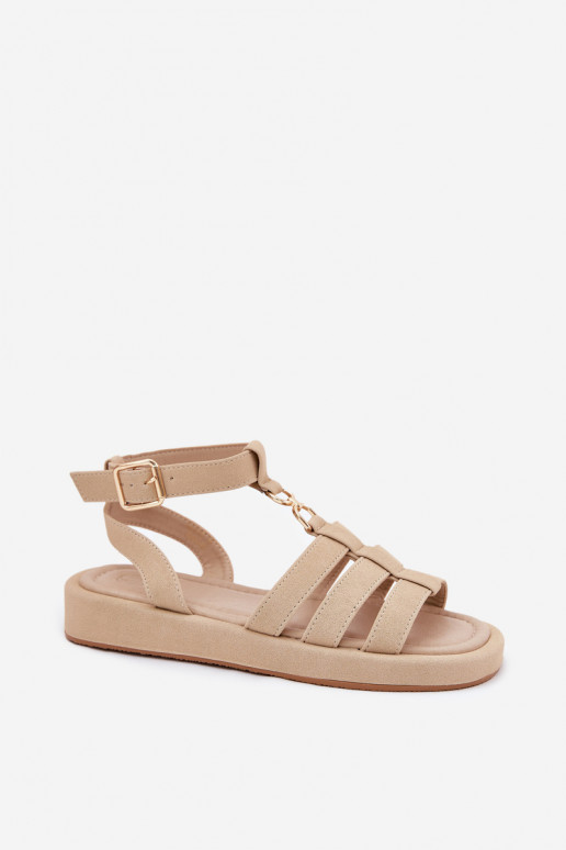 Dames sandalen met platform Ze gouden kleurm Detalem beige Kartia