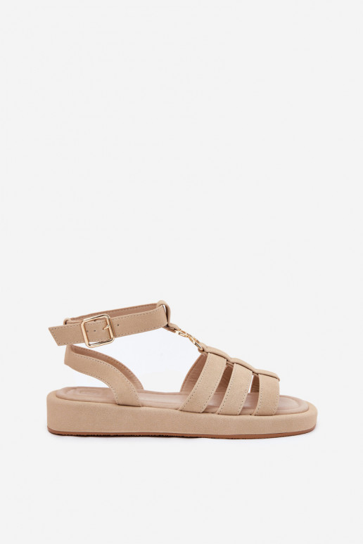 Sandales pour femmes avec une plateforme Ze couleur doréem Detalem beige Kartia Sandales pour femmes avec une plateforme Ze couleur doréem Detalem beige Kartia