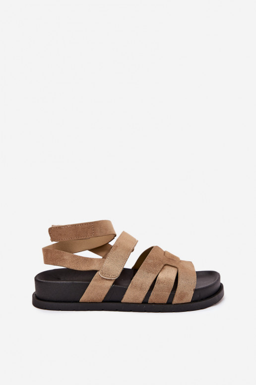 Eko INildledersandalen für Damen Z mit Klebeverschlussami Beige Valpera