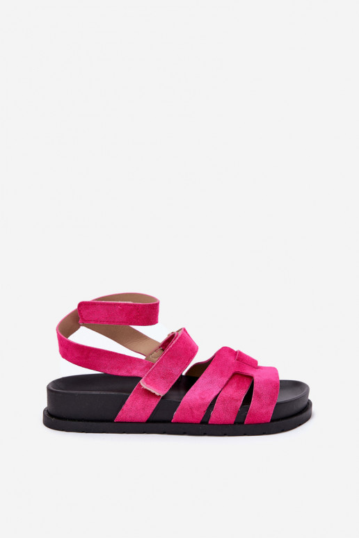 Eko INildledersandalen für Damen Z mit Klebeverschlussami pinke Farbe Valpera