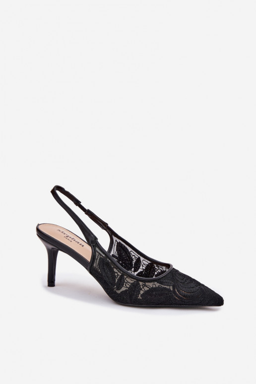 met kantmotieven Hakken sandalen met open hiel zInart Lisaviela