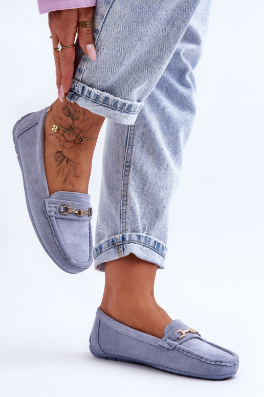 Féminin Mocassins classiques en daim couleur bleue Corinell Féminin Mocassins classiques en daim couleur bleue Corinell