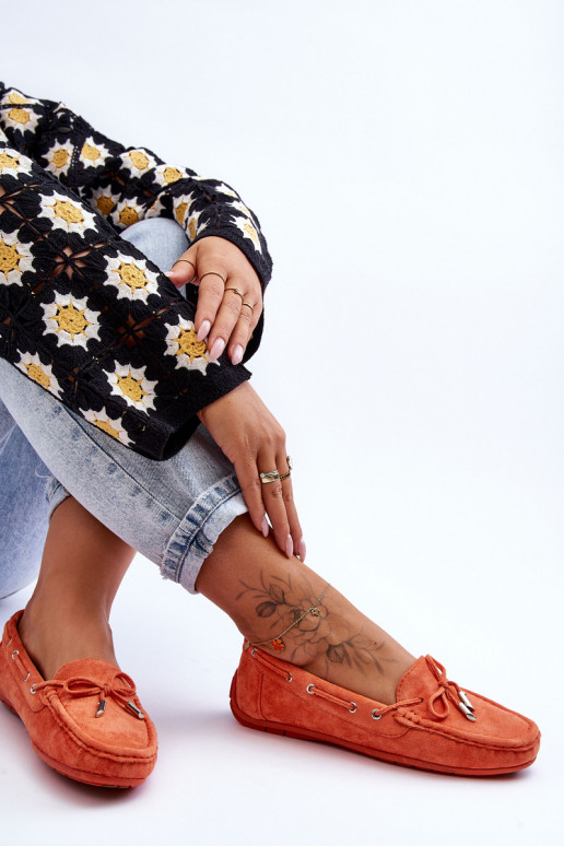 Elegante suède mocassins oranje Si Passione Elegante suède mocassins oranje Si Passione
