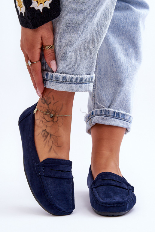 Elegante INildledermokassins Dunkelblau Lenvie