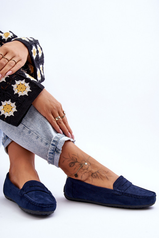 Elegante INildledermokassins Dunkelblau Lenvie